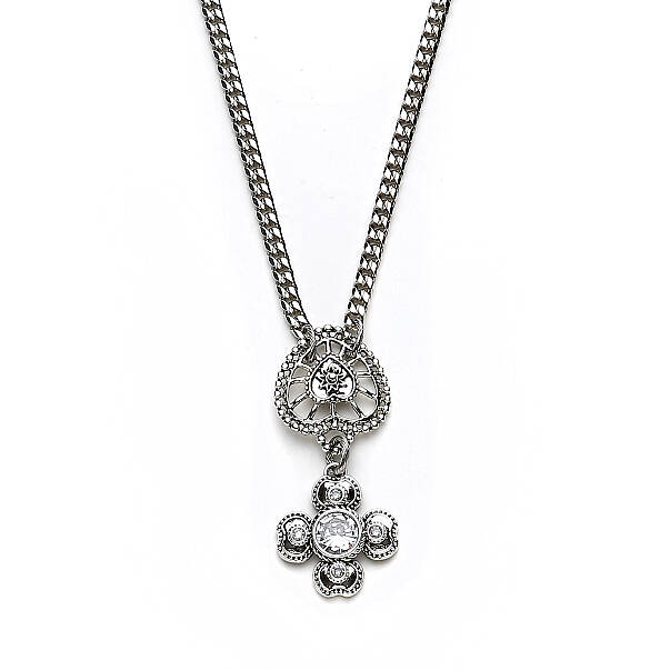 Clove Heart & Clover Charm Silver Plated Chain Necklace - 3