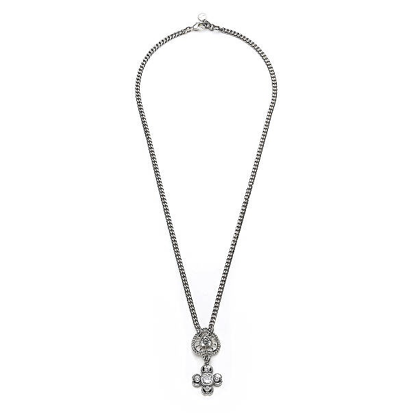 Clove Kalp & Yonca Charm Gümüş Kaplama Zincir Kolye - 1