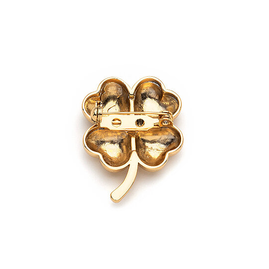 Clover Girl Charm Gold Plated Brooch - (1)