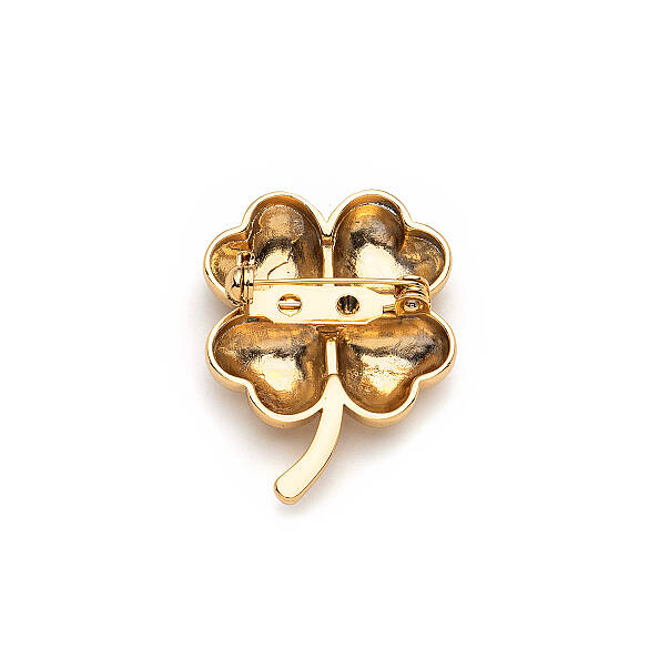 Clover Girl Charm Gold Plated Brooch - 2