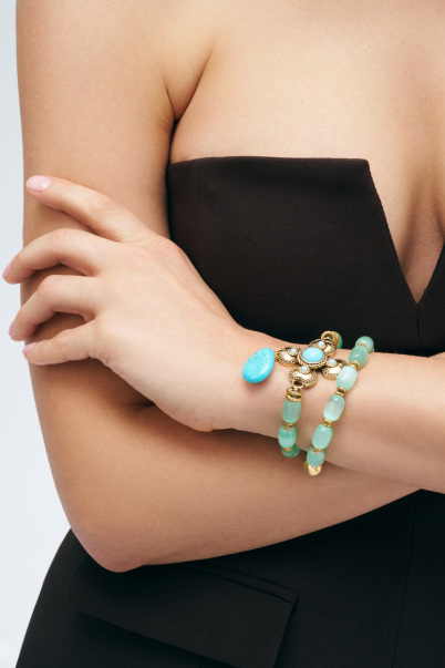 Coastal Gleam Natural Stone Bracelet - 2