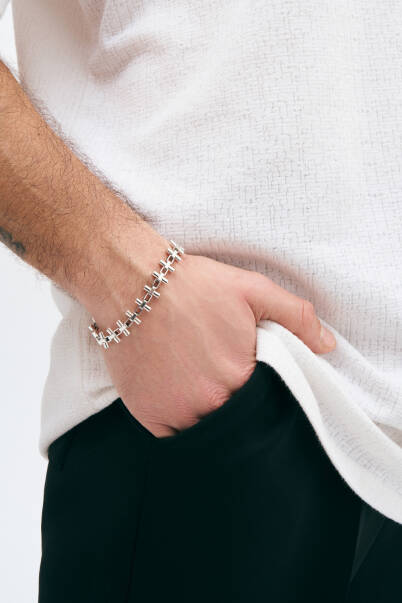 Cosmic Silver Plated Chain Bracelet - 3