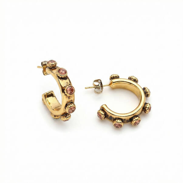 Cressa Zircon Stone Pinned Hoop Earring - 1