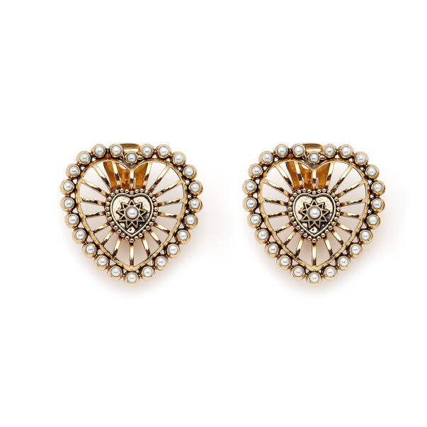 Crowned Heart Clip On Earrings - 1