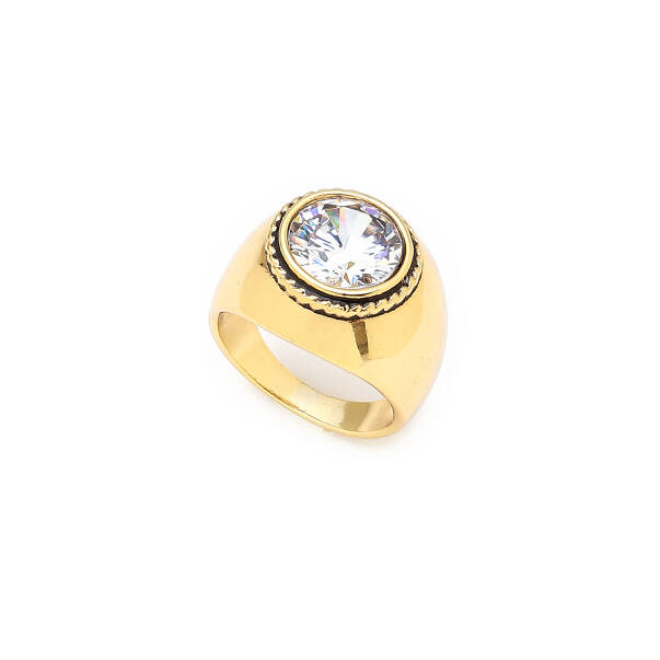 Crystal Clarity Zircon, Gold Plated Ring - 1