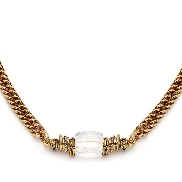 Crystal Link Altın Kaplama Zincir Kolye - 2