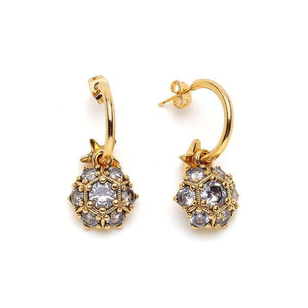 Crystie Zirkon Charm İğneli Küpe - 1
