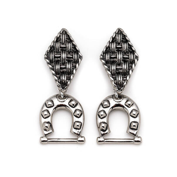 Cuddle Theraphy Silver Plated Horseshoe Clip-On Earrings - 1