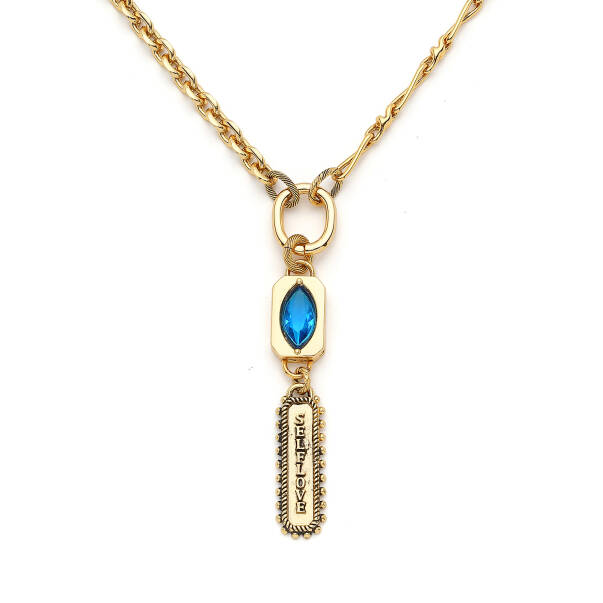 Cyrene Eye Charm Gold Plated Chain Necklace - 3