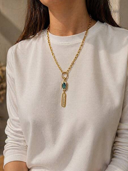 Cyrene Eye Charm Gold Plated Chain Necklace - 2