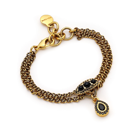 Dazzle Zincir Siyah Zirkon Bilezik 