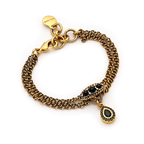 Dazzle Zincir Siyah Zirkon Bilezik - 1