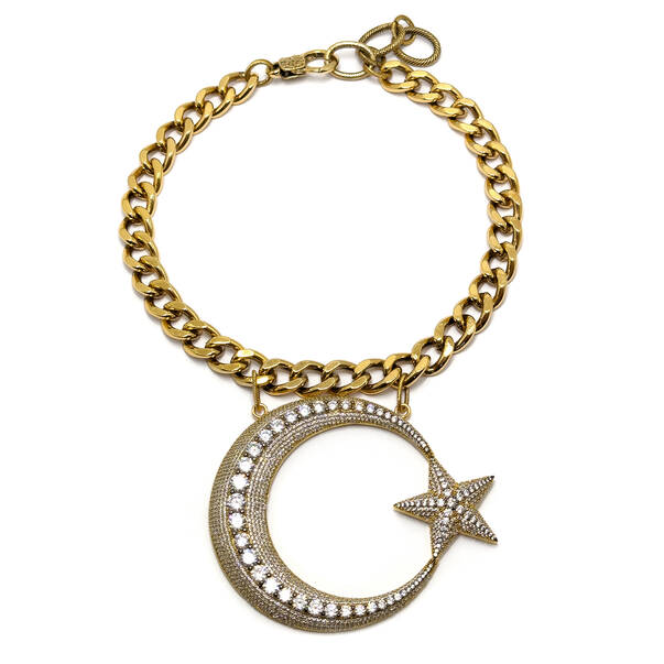 Democracy Necklace Zircon Gold Plated Chain Necklace - 1