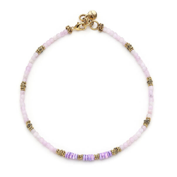 Desert Rose Seashell, Amethyst Natural Stone Necklace - 1