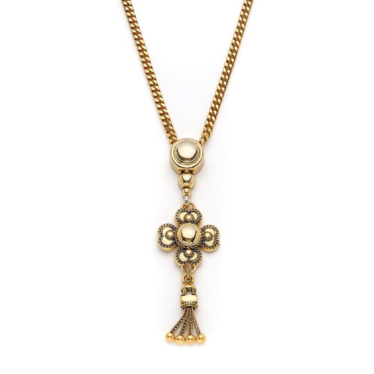 Destine Clover Charm Gold Plated Chain Necklace - (1)