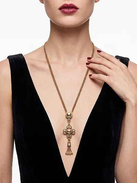 Destine Clover Charm Gold Plated Chain Necklace - 2