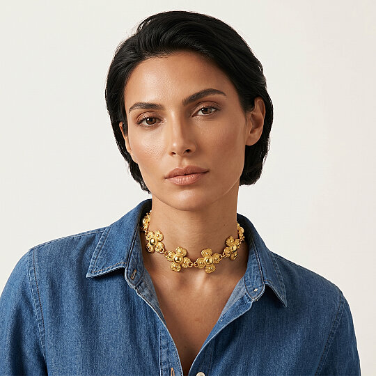 Destiny Clover Charm Gold Plated Necklace - (1)