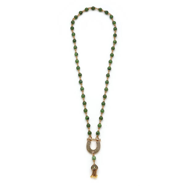 Devi Russian Jade Doğal Taş Charm Kolye - 1