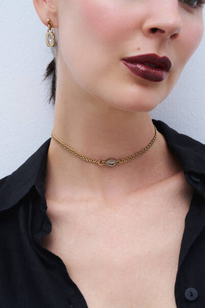 Dewdrop Zirkon Damla Charm Zincir Kolye - 2