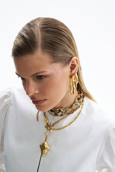 Dezzla Gold Plated Hoop Pinned Earrings - 5