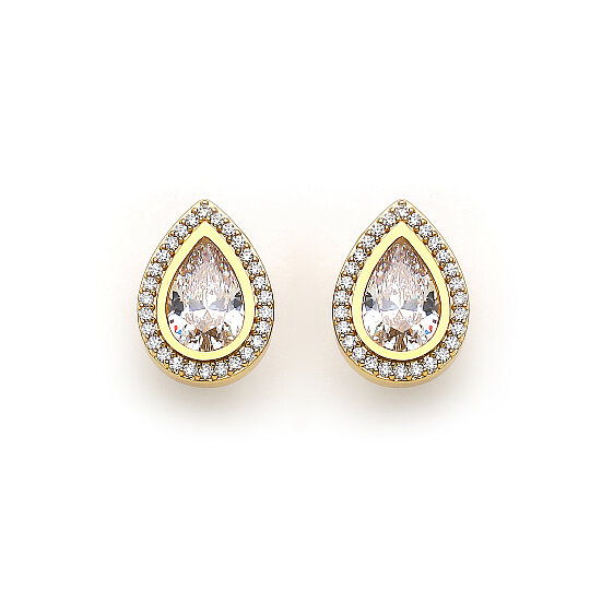 Drops Of Joy Zircon Evening Pinned Earrings - 