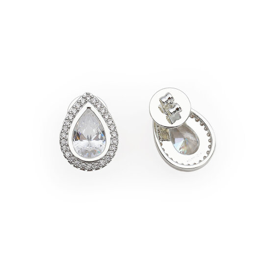 Drops of Light Silver Plated Pinned Earrings - (1)