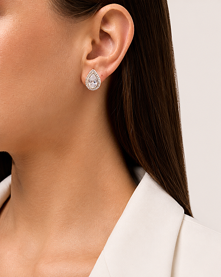 Drops of Light Silver Plated Pinned Earrings - (1)