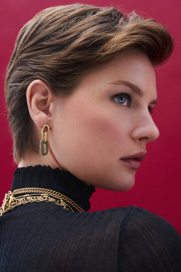 Dune Gold Plated Pinned Earrings - (1)