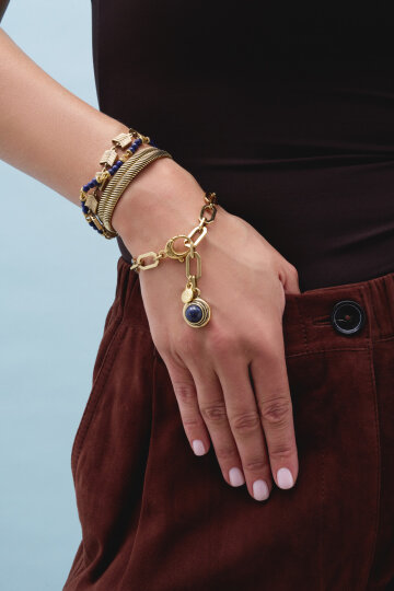 Dust Lapis Charm Zincir Bilezik - (1)