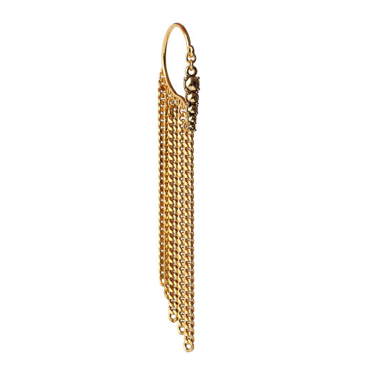 Dynasty Gold Plated Chain Tassel Earrings - (1)