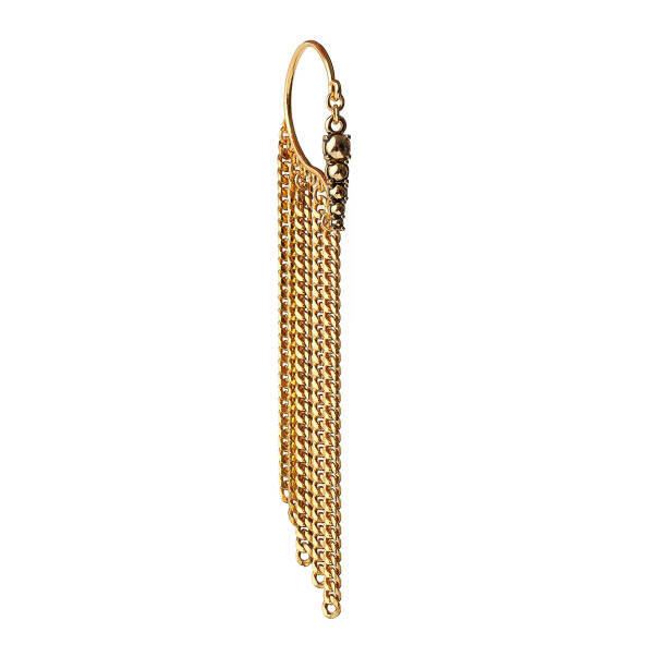 Dynasty Gold Plated Chain Tassel Earrings - 2