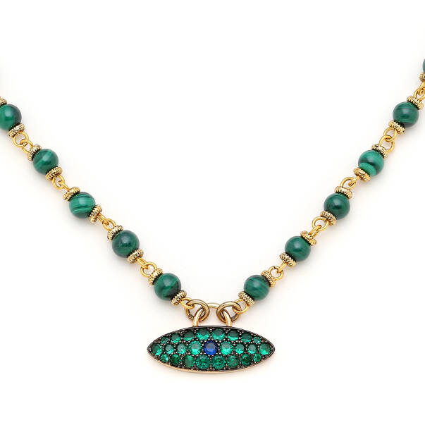 Earth Song Eye Charm Malachite Necklace - 3