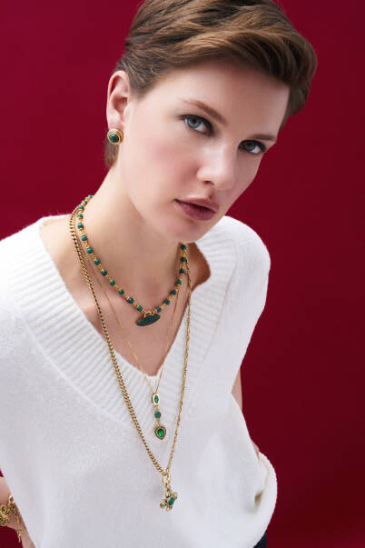 Earth Song Eye Charm Malachite Necklace - 4