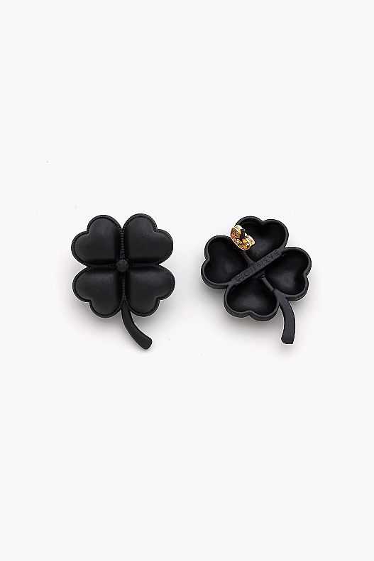 Echo Black-Plated Clover Earrings - (1)
