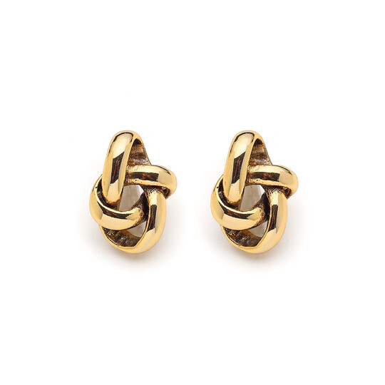 EClip-Ontic Gold Plated Spiral Stud Earrings 