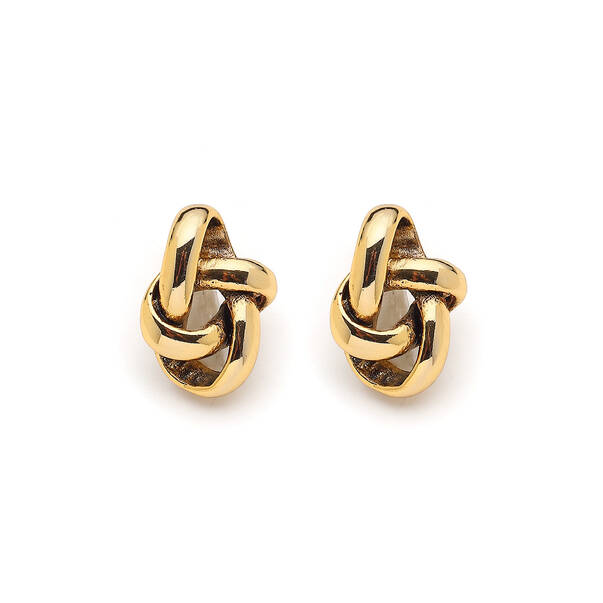 EClip-Ontic Gold Plated Spiral Stud Earrings - 1