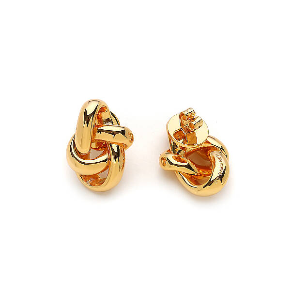EClip-Ontic Gold Plated Spiral Stud Earrings - 3