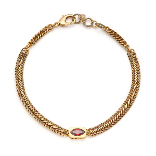 Elara Zirkon Göz Charm Altın Kapama Zincir Kolye - 