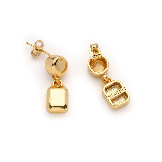 Elaris Gold Plated Pinned Earrings - (1)