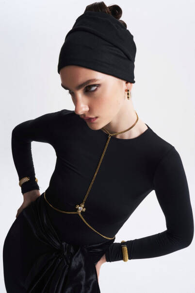 Eleanor Gold Plated Clover Charm Body Chain - 1
