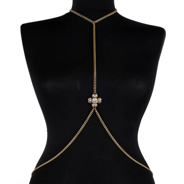Eleanor Gold Plated Clover Charm Body Chain - 2