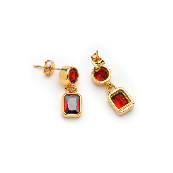 Elior Zircon Stone Gold Plated Pinned Earring - 2
