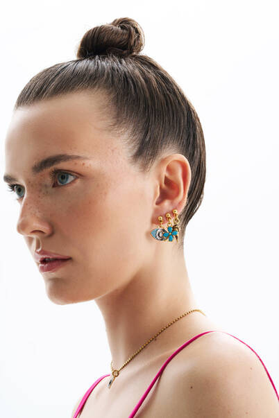 Ember Turquoise Gold Plated Eye Necklace - 6