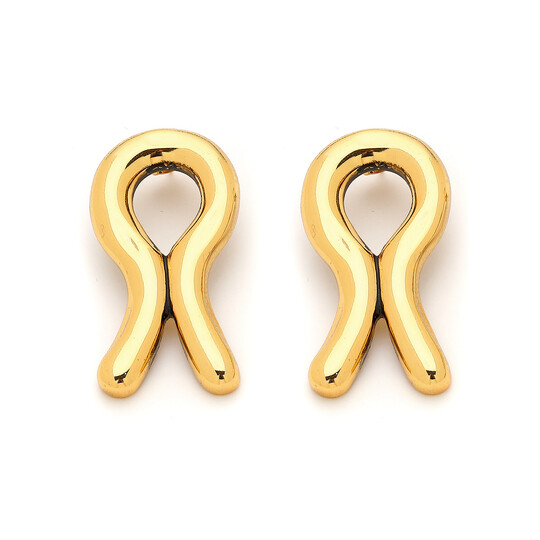 Epsilon Gold Plated Pinned Earrings - (1)