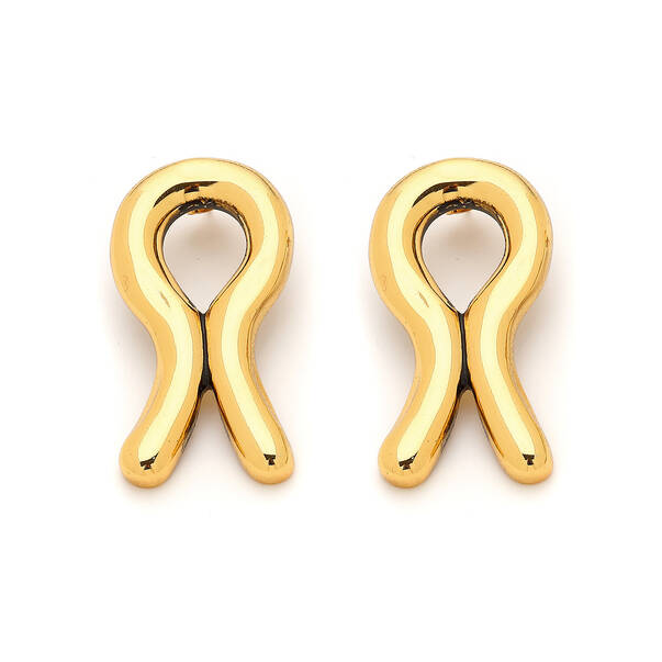 Epsilon Gold Plated Pinned Earrings - 2