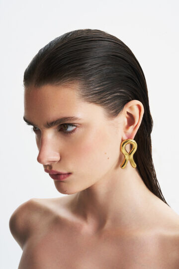 Epsilon Gold Plated Pinned Earrings - 