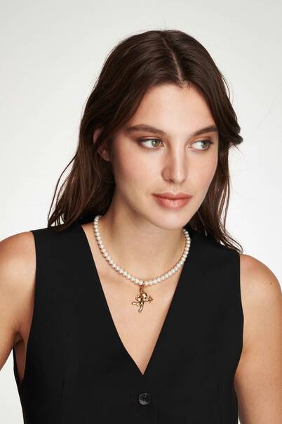Eros Pearl Charm Necklace - 2