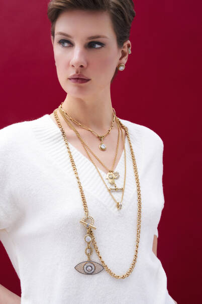 Esme Zircon Gold Plated Necklace - 6