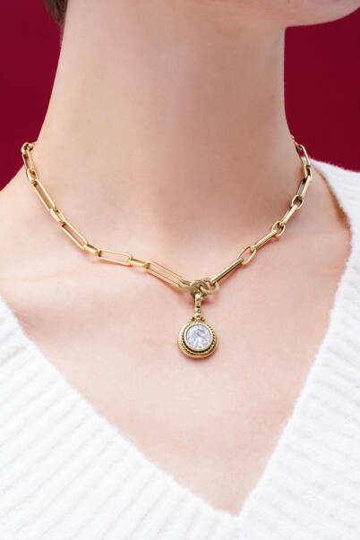 Esme Zircon Gold Plated Necklace - 3