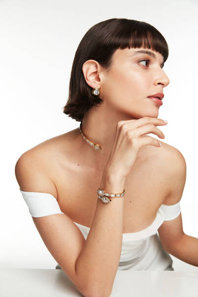 Esme Zircon Gold Plated Pinned Earrings - 11
